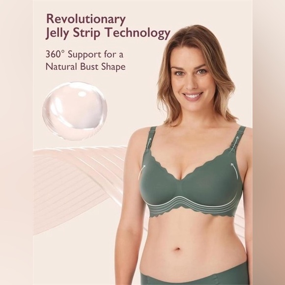 NWT Momcozy Nursing Bra for Breastfeeding, Size Medium, Teal, Jelly Strip - Picture 3 of 5